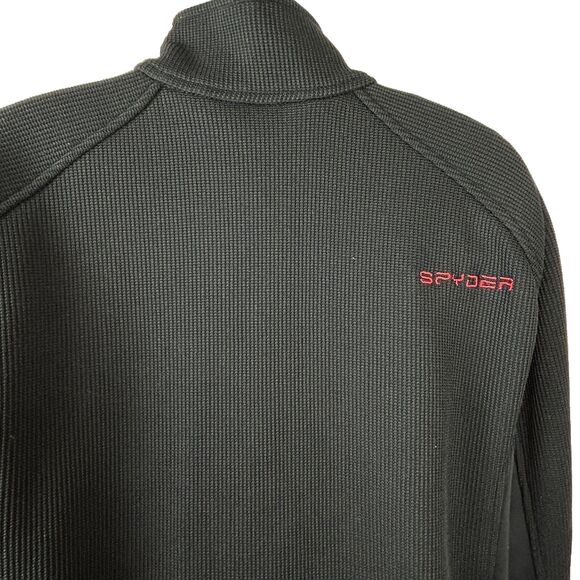 Spyder Black + Red Half Zip Waffle Weave Jacket Size XL - Picture 8 of 15